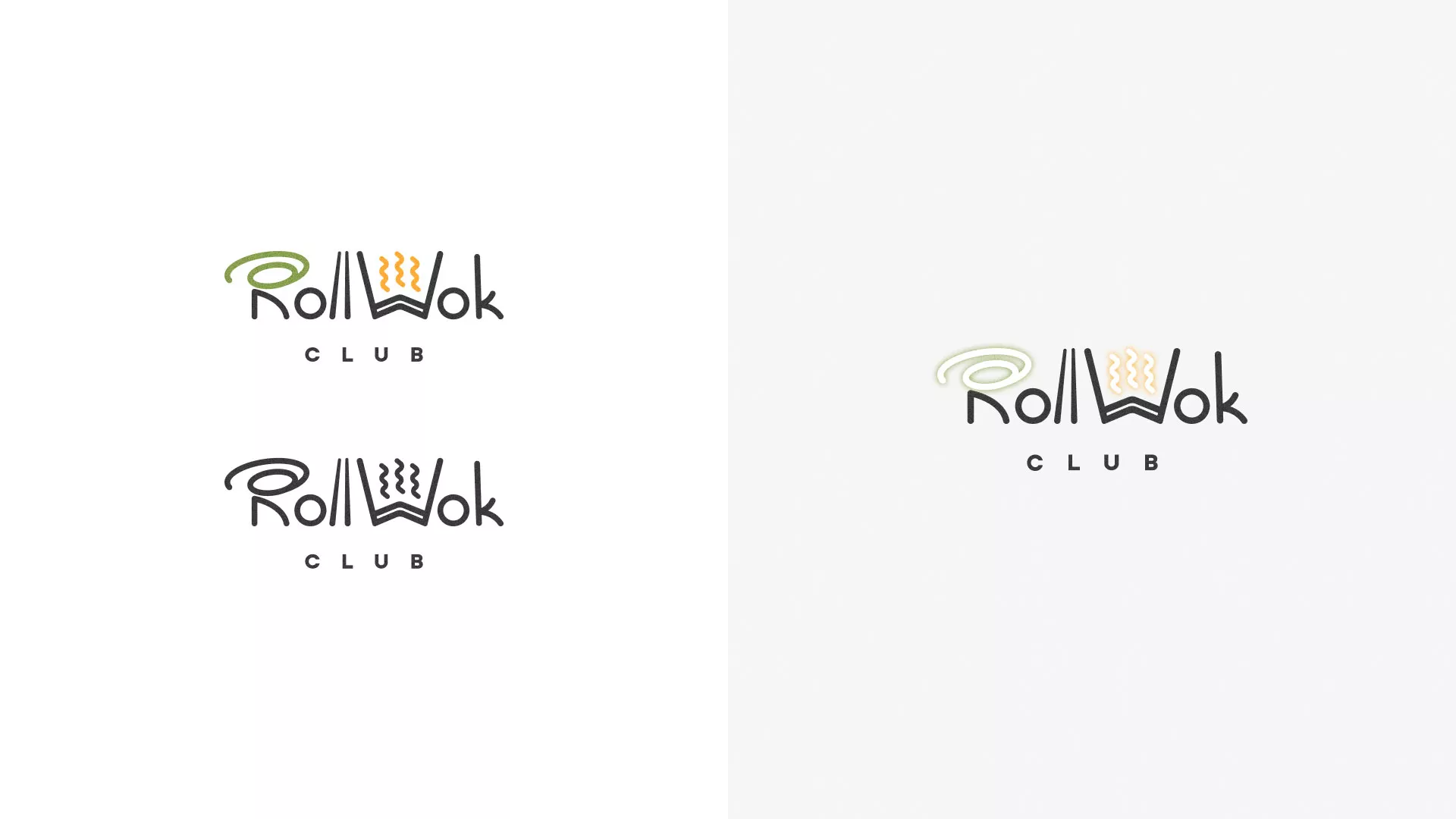 Разработка логотипа и фирменного стиля суши-бара «Roll Wok Club» в Гуково