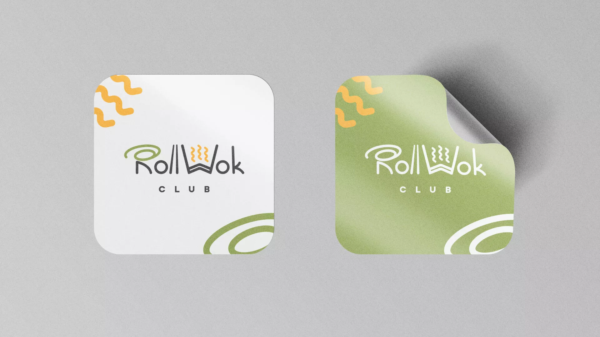 Разработка логотипа и фирменного стиля суши-бара «Roll Wok Club» в Гуково